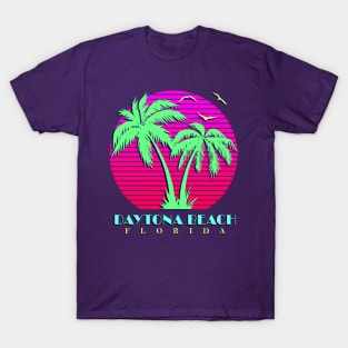 Daytona Beach Florida Palm Trees Sunset T-Shirt